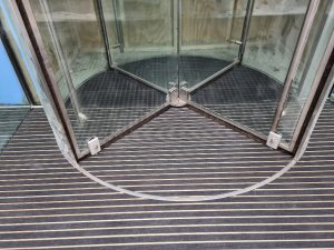 Entrance matting system with a combination of Rubber and Interior carpet infills